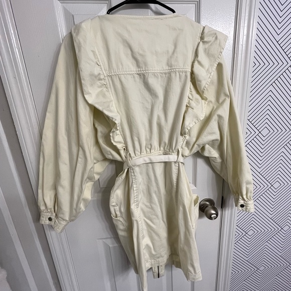 Cream Denim Dress. Free People. M. Barely Worn. - Picture 2 of 4